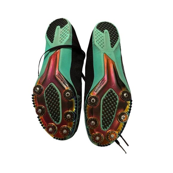 Under Armour Mens Black & Green Speedform Miler Pro Track Spikes Athletic Shoes - Picture 6 of 14